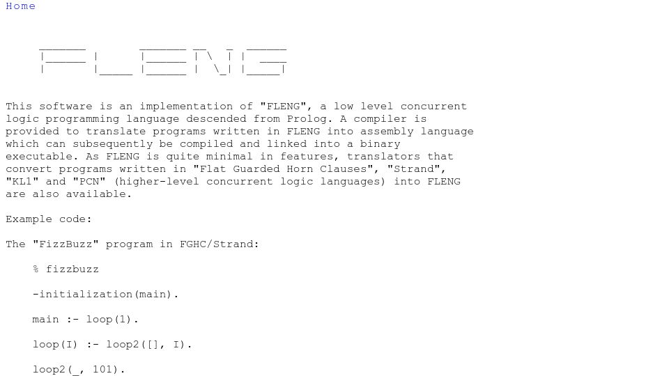 Screenshot of call-with-current-continuation.org: Fleng 22 (concurrent logic programming)