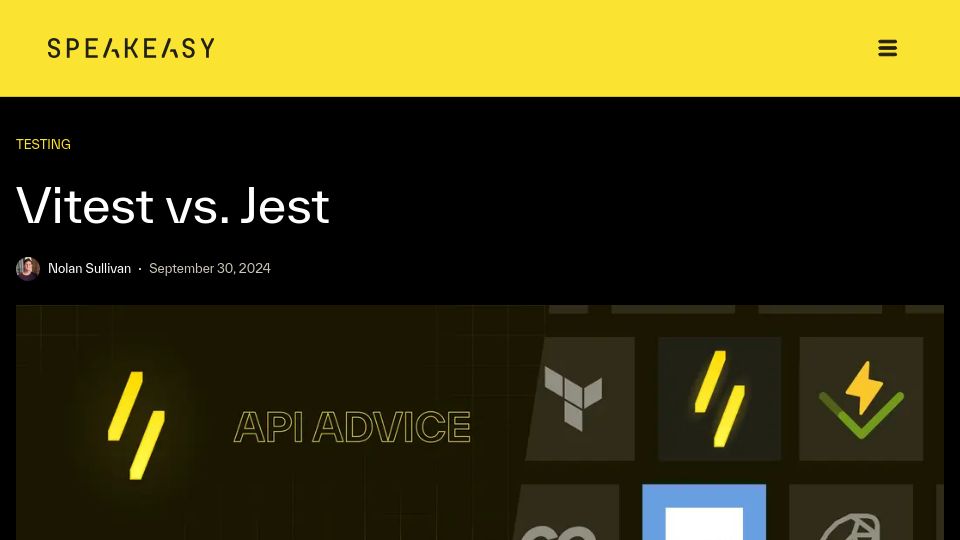 Screenshot of speakeasy.com: Vitest vs. Jest