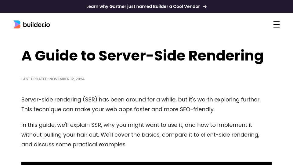 Screenshot of builder.io: A Guide to Server-Side Rendering