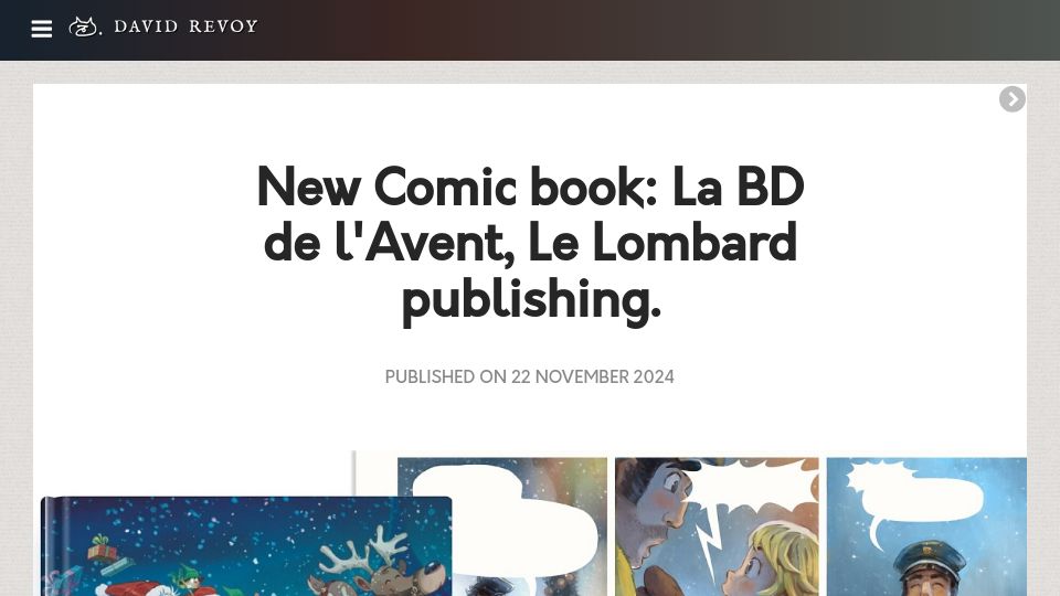 Screenshot of davidrevoy.com: New Comic Book: La BD de L'Avent, Le Lombard Publishing