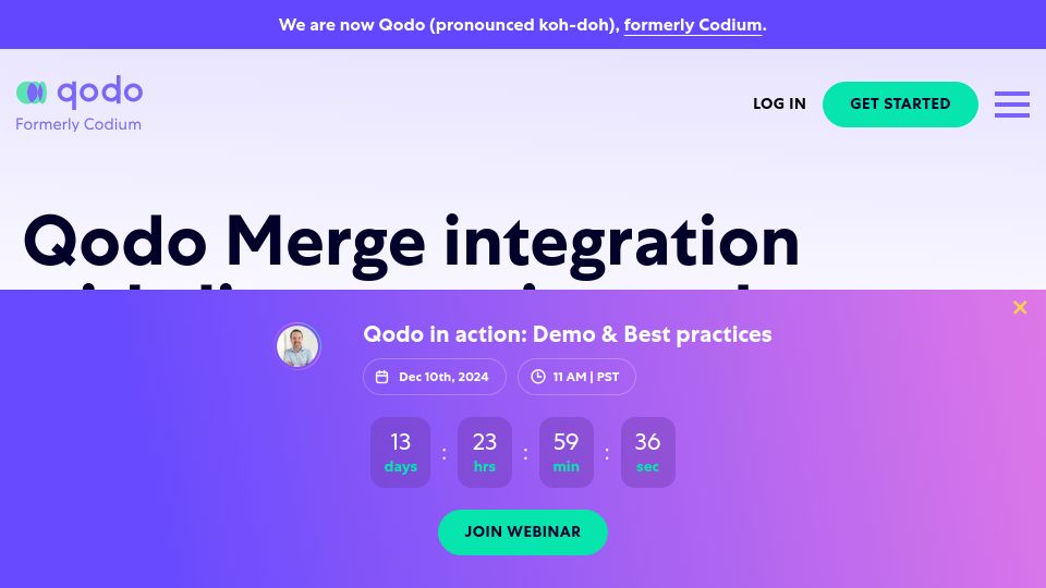 Screenshot of qodo.ai: Qodo Merge integration with Jira — ensure code complies with ticket