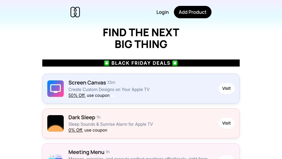 Screenshot of huntlie.com: Show HN: I am Building a Producthunt alternative