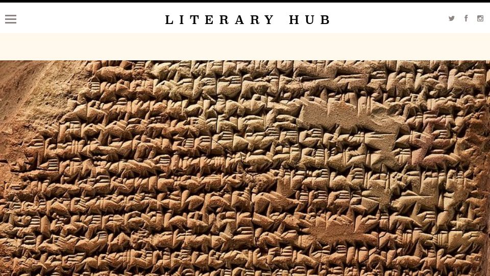 Screenshot of lithub.com: Ancient Sumerians created the first writing system