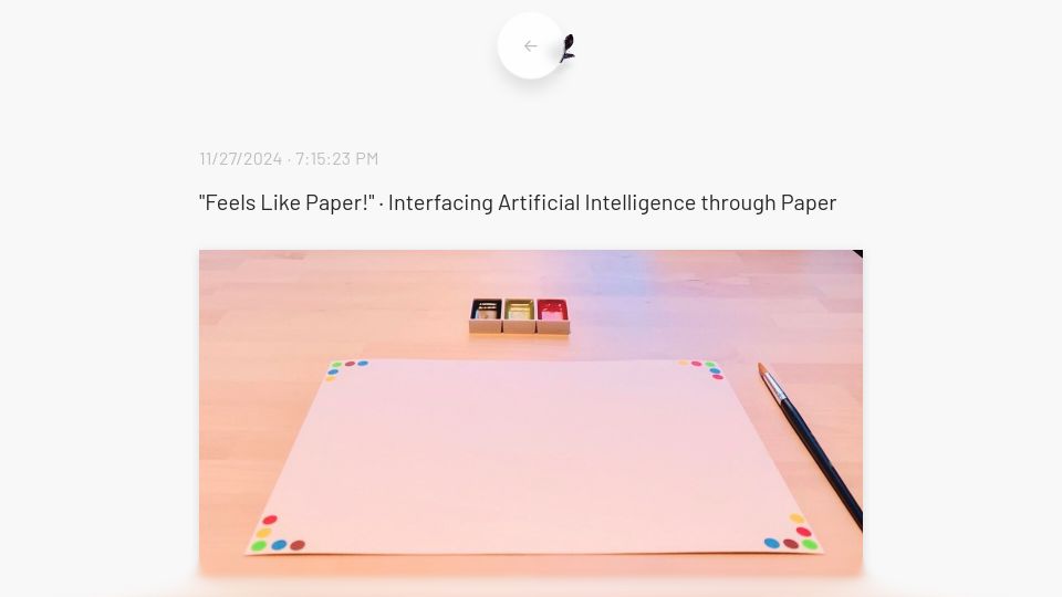 Screenshot of lukasmoro.com: Show HN: Feels Like Paper
