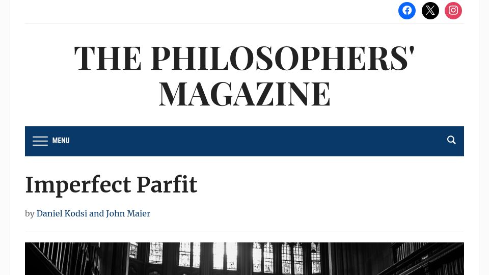 Screenshot of philosophersmag.com: Imperfect Parfit