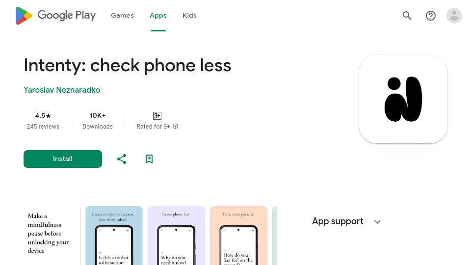 Screenshot of play.google.com: Show HN: App that asks ‘why?’ every time you unlock your phone