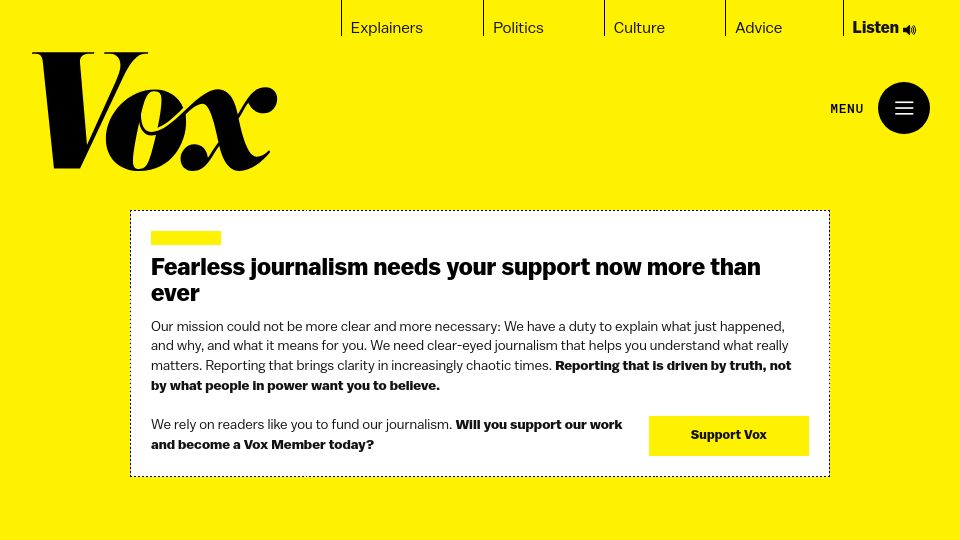Screenshot of vox.com: 8 million turkeys will be thrown in the trash this Thanksgiving