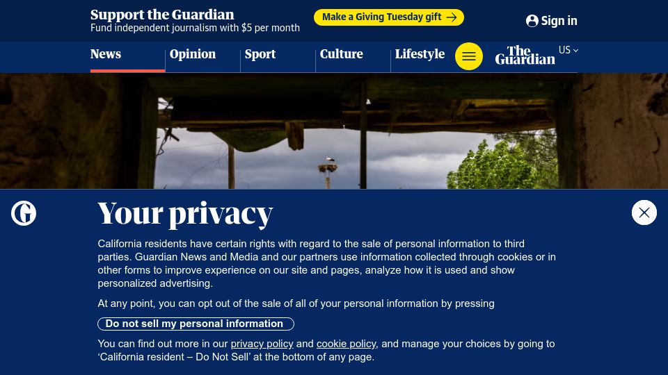 Screenshot of theguardian.com: The great abandonment: what happens to the natural world when people disappear?