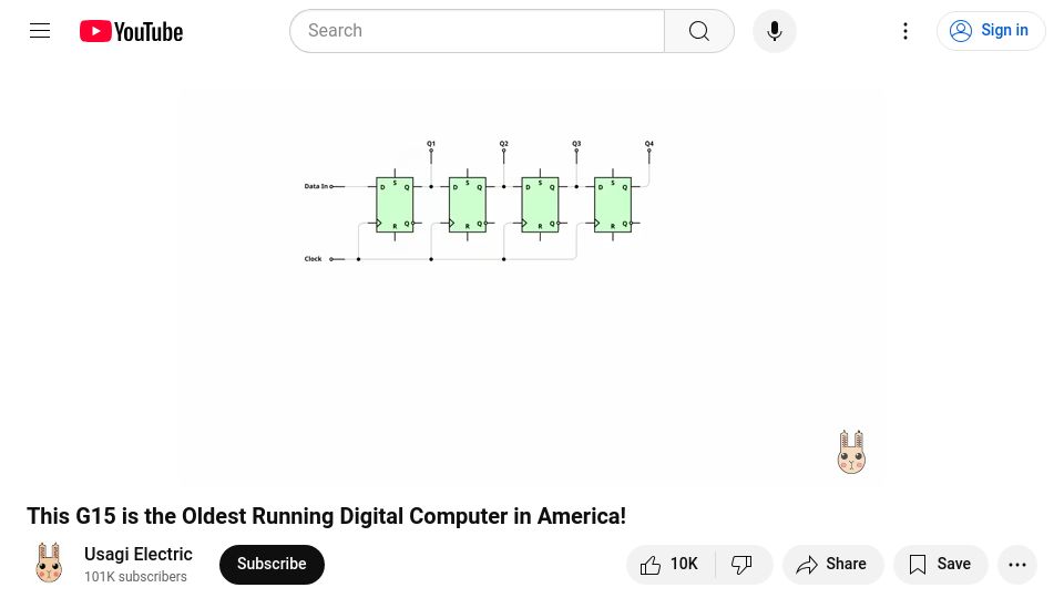 Screenshot of youtube.com: This G15 is the Oldest Running Digital Computer in America [video]