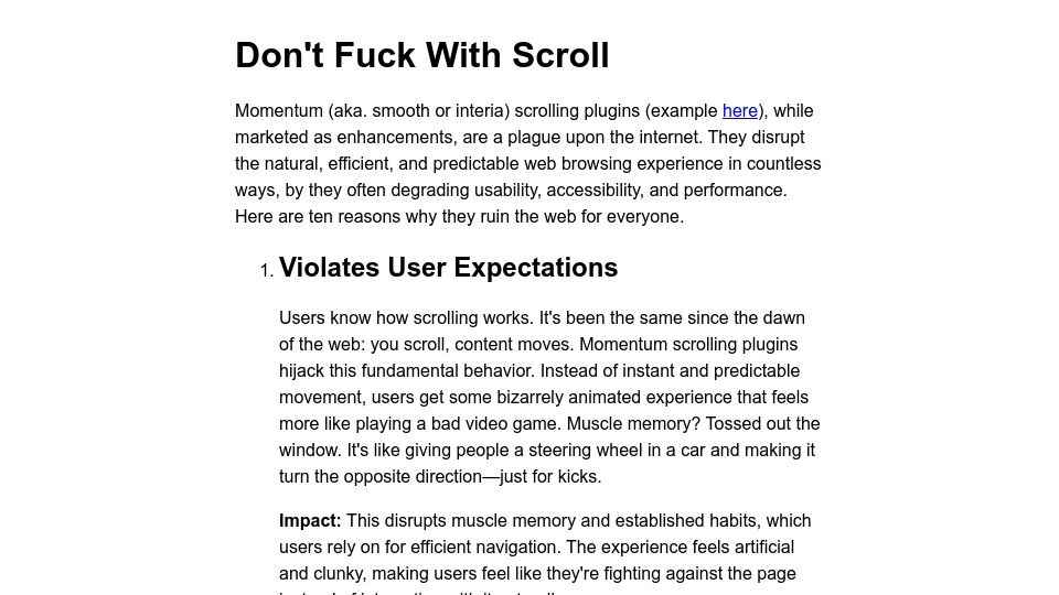 Screenshot of dontfuckwithscroll.com: Don't Fuck with Scroll