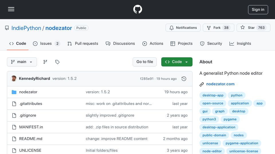 Screenshot of github.com: Nodezator is a generalist Python node editor