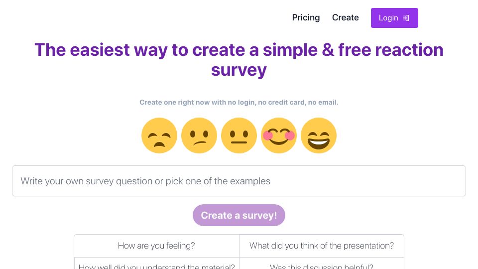 Screenshot of surveymoji.com: Show HN: SurveyMoji – An easy way to get realtime feedback with a link/QR code