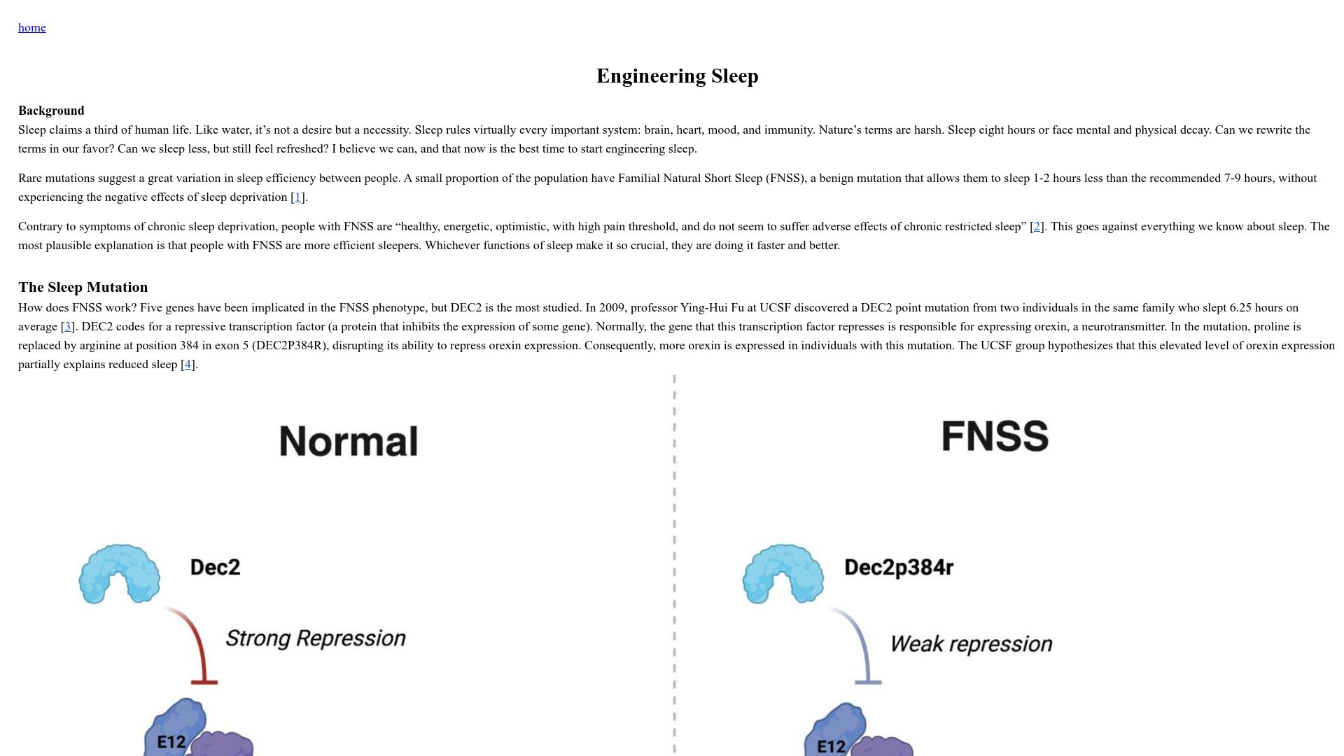 Screenshot of minjunes.ai: Engineering Sleep