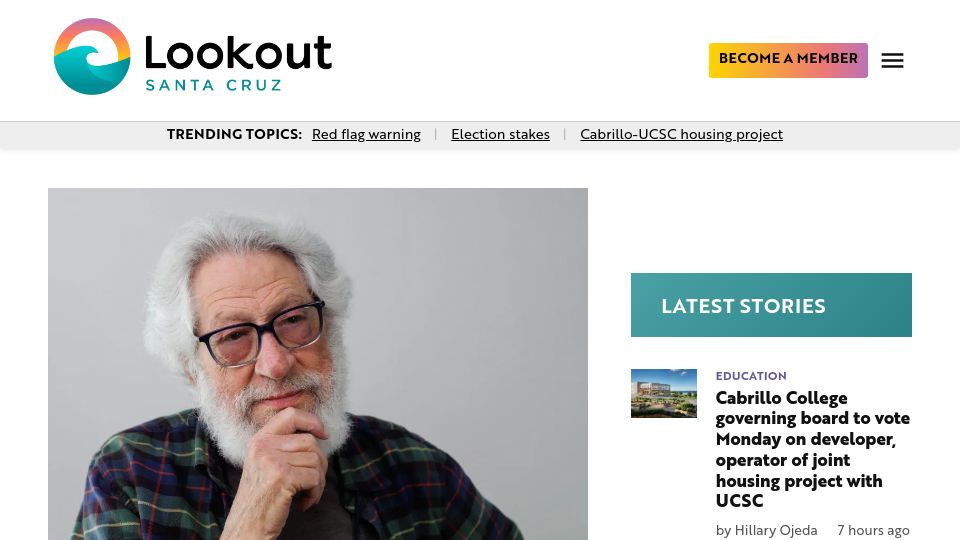 Screenshot of lookout.co: Ralph Abraham was always looking for the big picture