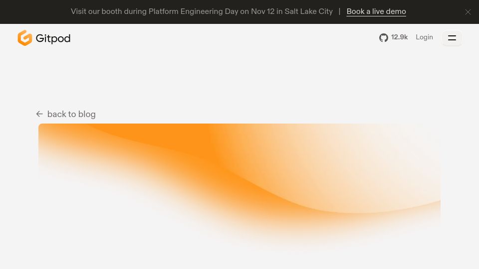 Screenshot of gitpod.io: We're Leaving Kubernetes