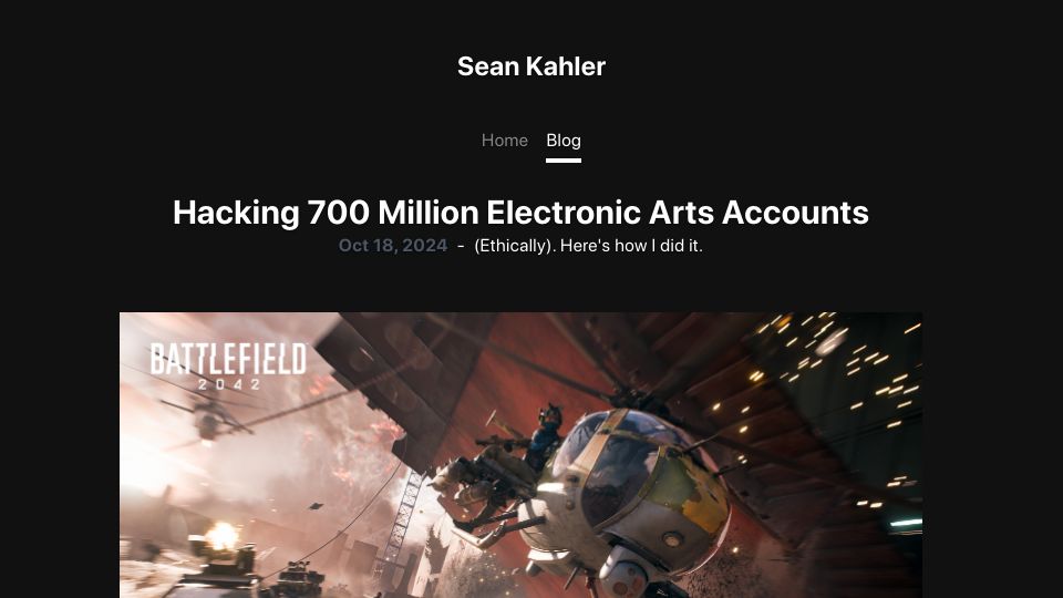 Screenshot of battleda.sh: Hacking 700M Electronic Arts accounts