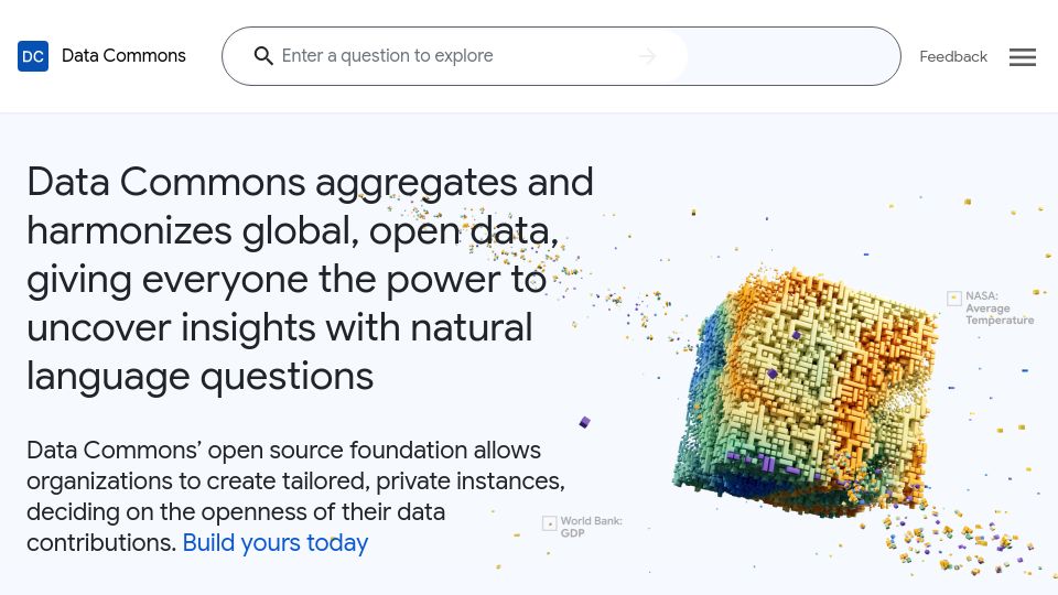 Screenshot of datacommons.org: Data Commons