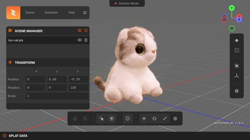 Screenshot of playcanvas.com: Show HN: SuperSplat – open-source 3D Gaussian Splat Editor