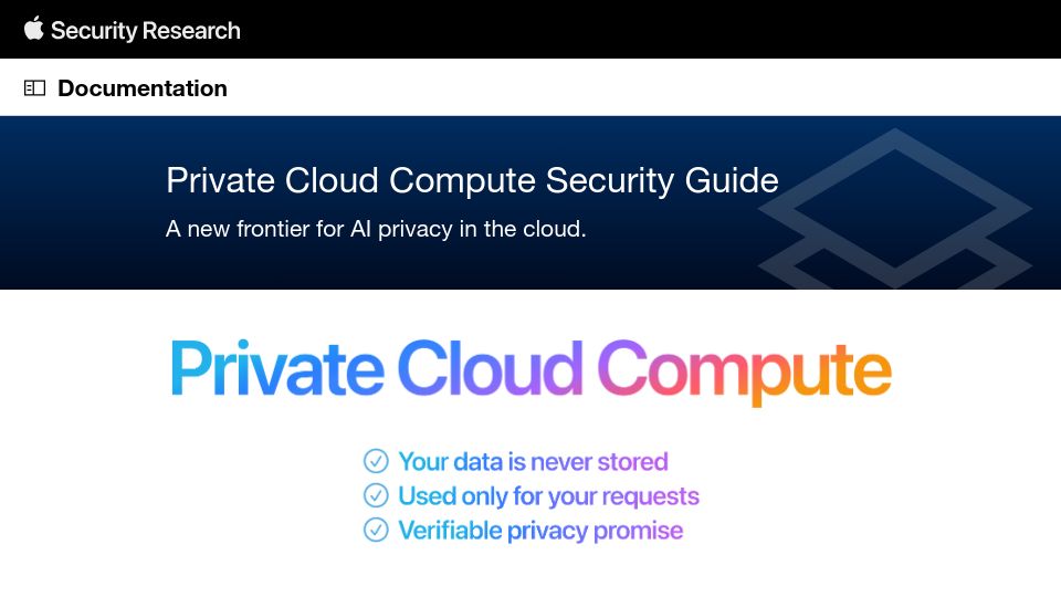 Screenshot of security.apple.com: Private Cloud Compute Security Guide
