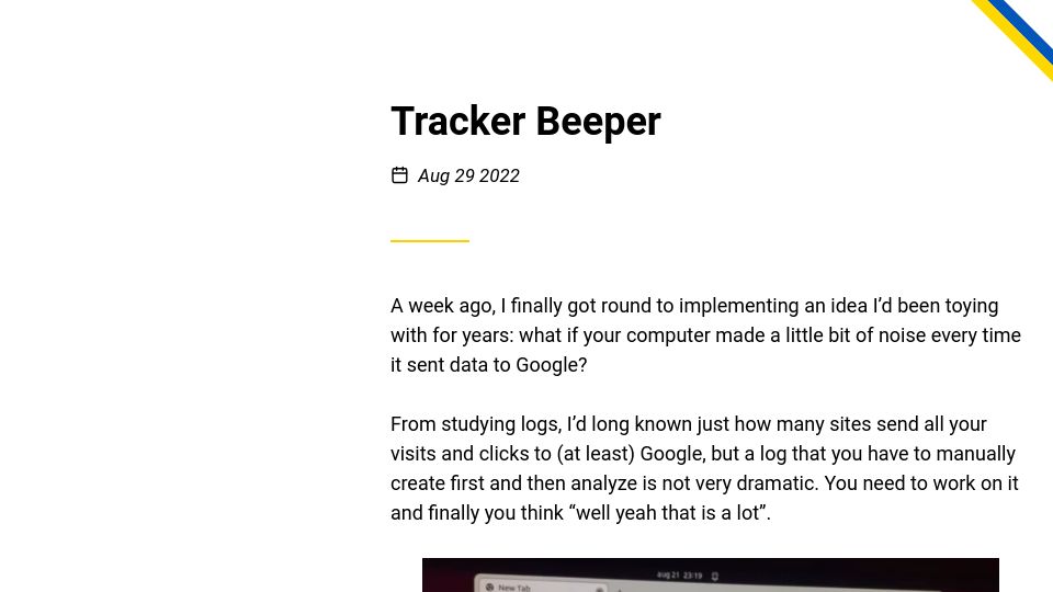 Screenshot of berthub.eu: Tracker Beeper (2022)