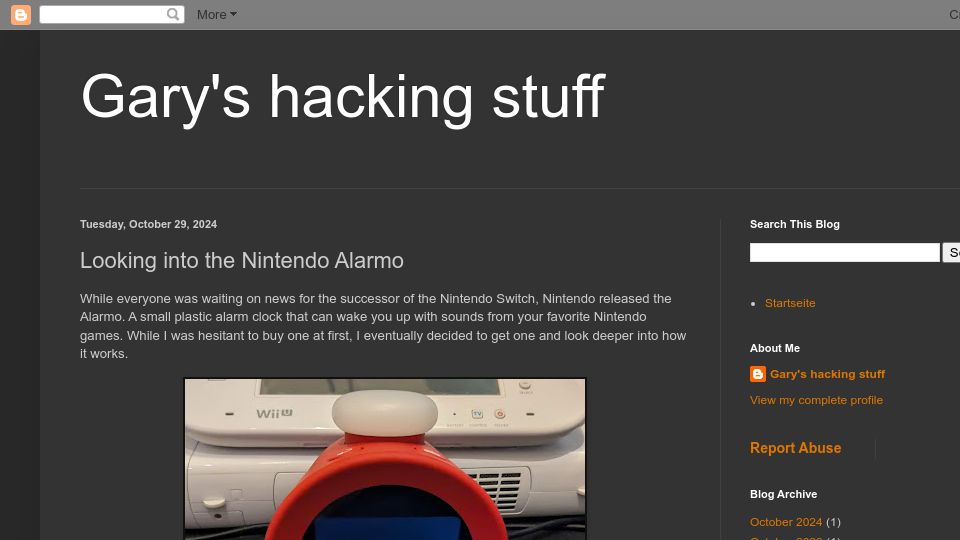 Screenshot of garyodernichts.blogspot.com: Looking into the Nintendo Alarmo