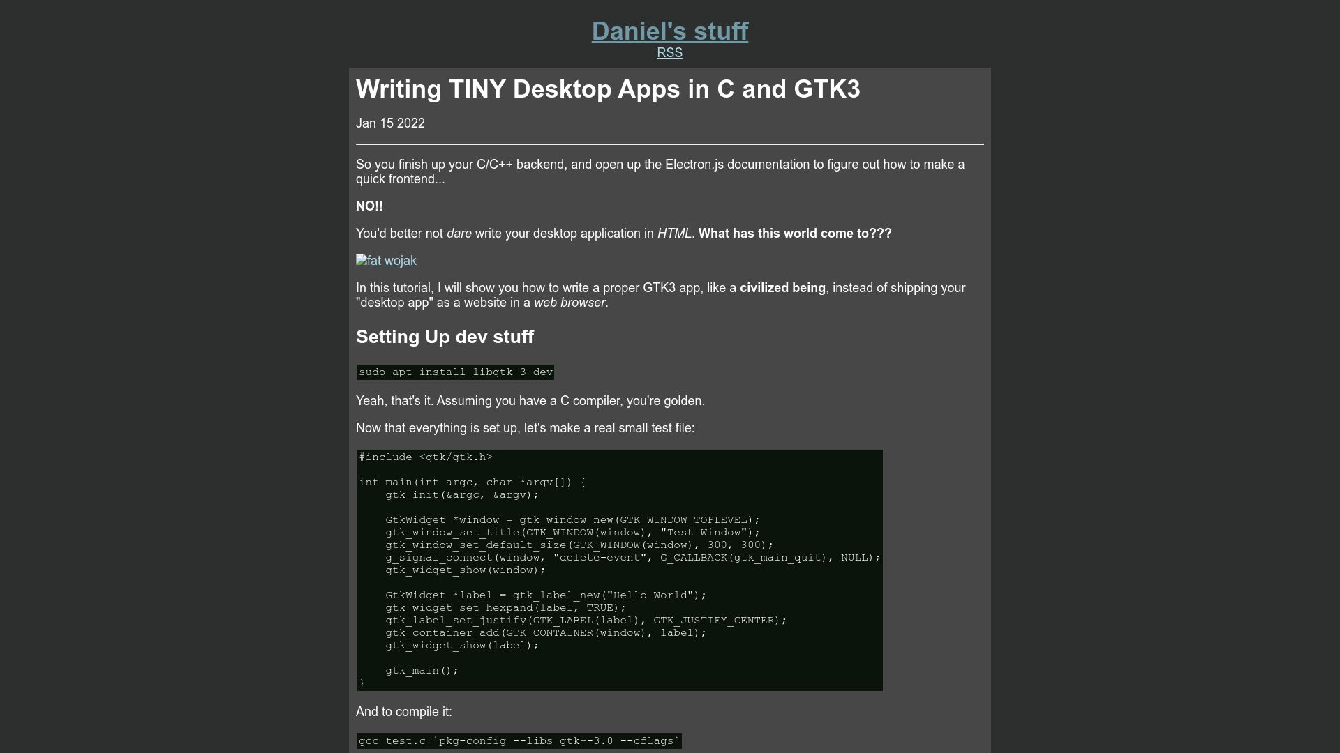 Screenshot of danielc.dev: Writing Tiny Desktop Apps in C and GTK3 (2022)
