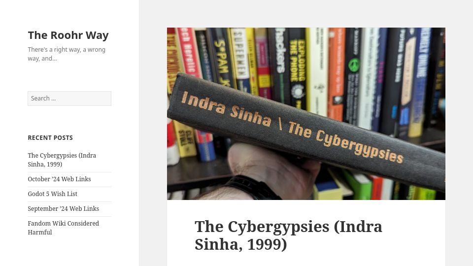 Screenshot of blog.eamonnmr.com: The Cybergypsies (Indra Sinha, 1999)