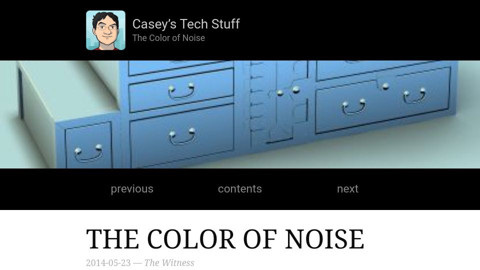 Screenshot of caseymuratori.com: The Color of Noise (2014)
