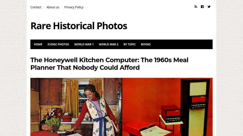 Screenshot of rarehistoricalphotos.com: The Honeywell Kitchen Computer