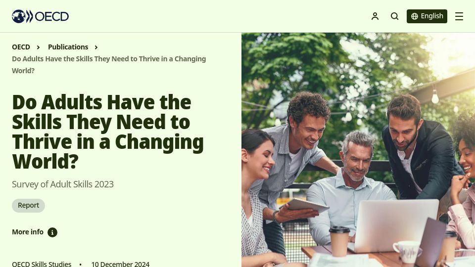 Screenshot of oecd.org: Do Adults Have the Skills They Need to Thrive in a Changing World?