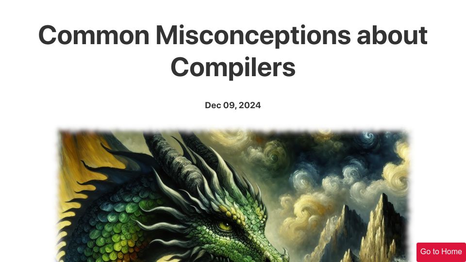 Screenshot of sbaziotis.com: Common misconceptions about compilers
