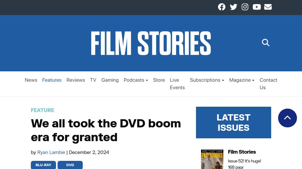 Screenshot of filmstories.co.uk: We all took the DVD boom era for granted