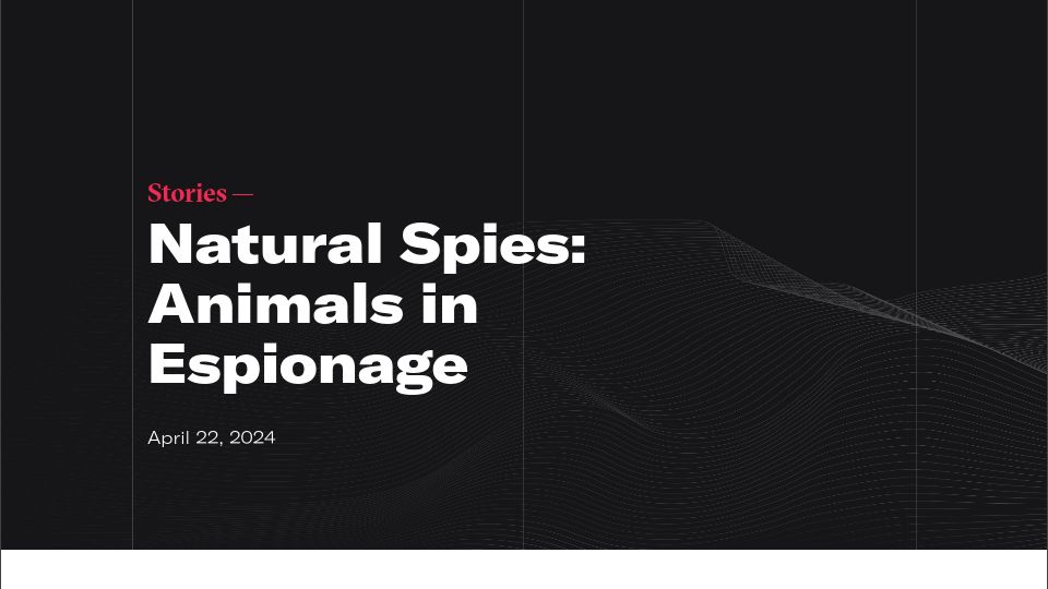 Screenshot of cia.gov: Animals in Espionage