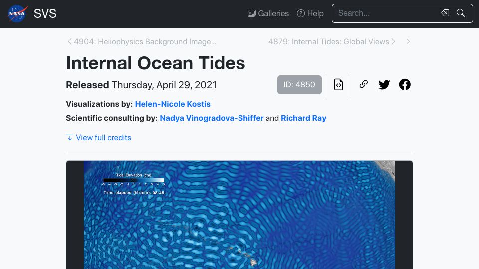Screenshot of svs.gsfc.nasa.gov: Internal Ocean Tides (2021)