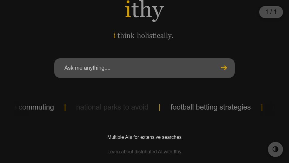 Screenshot of ithy.com: Show HN: I made the slowest, most expensive GPT