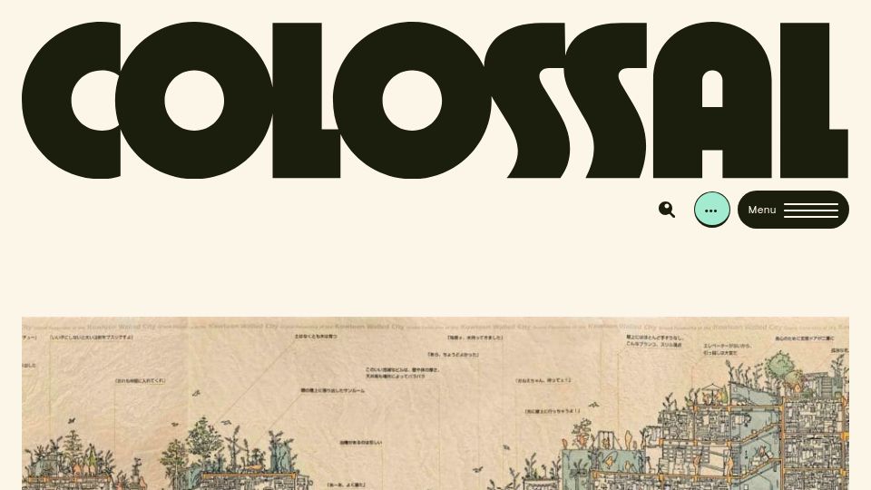 Screenshot of thisiscolossal.com: A Rare Cross-Section Illustration: Infamous Happenings of Kowloon Walled City