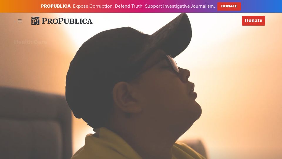 Screenshot of propublica.org: UnitedHealth Is Strategically Limiting Access to Treatment for Kids with Autism