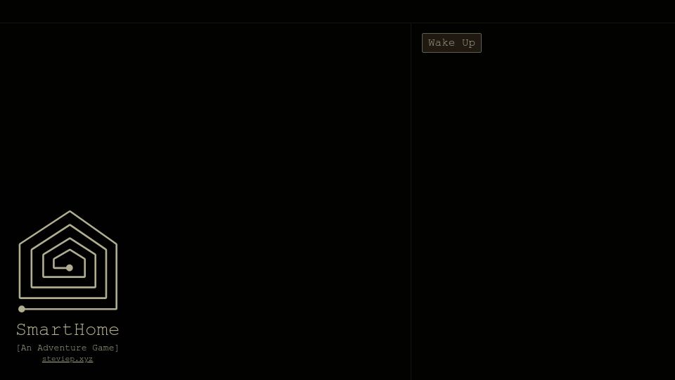 Screenshot of smarthome.steviep.xyz: Show HN: SmartHome – An Adventure Game
