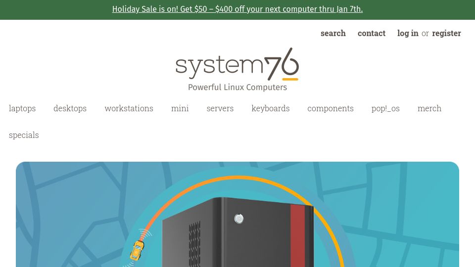 Screenshot of system76.com: Thelio Astra ARM64 is now available