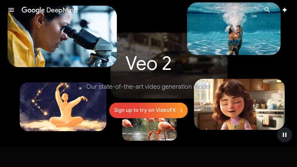 Screenshot of deepmind.google: Veo 2: Our video generation model