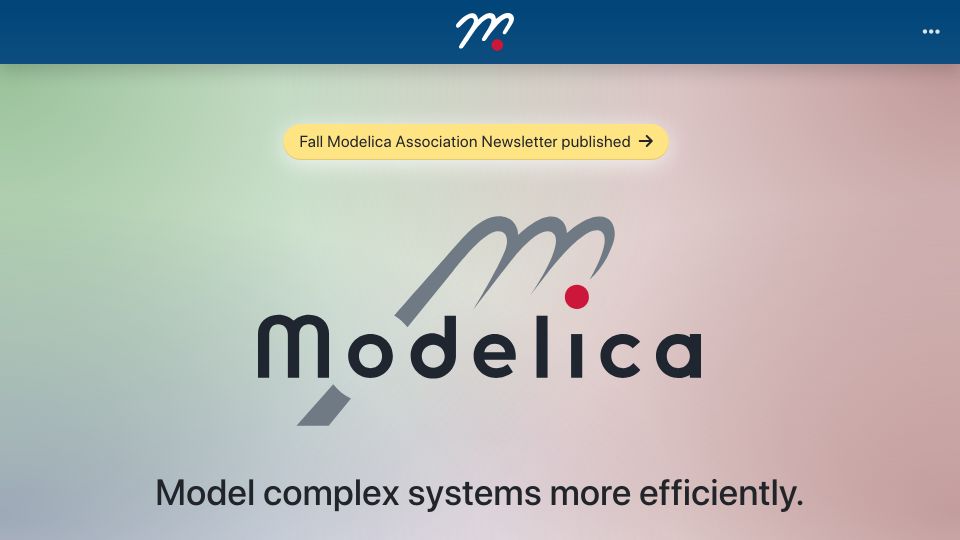 Screenshot of modelica.org: Modelica