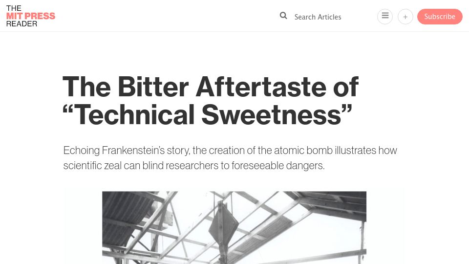 Screenshot of thereader.mitpress.mit.edu: The Bitter Aftertaste of "Technical Sweetness"
