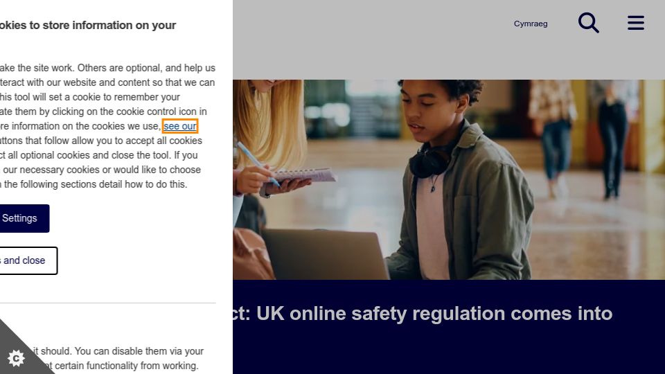 Screenshot of ofcom.org.uk: UK's Online Safety Act comes into force