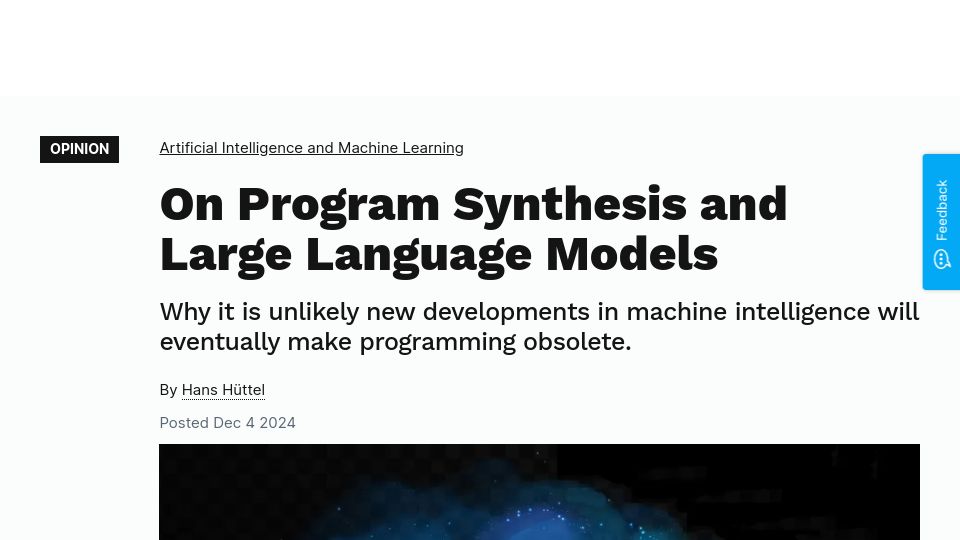 Screenshot of cacm.acm.org: Program Synthesis and Large Language Models