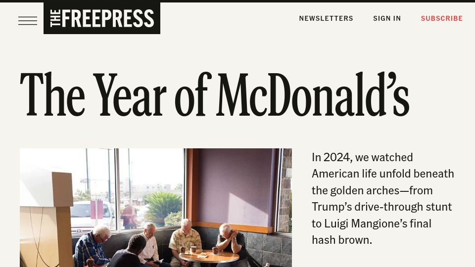 Screenshot of thefp.com: The Year of McDonald's