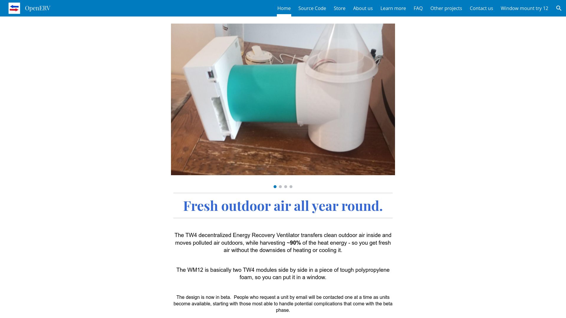 Screenshot of openerv.ca: OpenERV