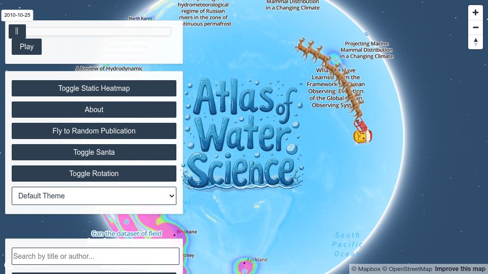 Screenshot of wateratlas.webapp.csiro.au: Show HN: Atlas of Water Science via generative AI