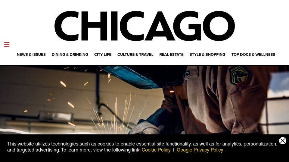 Screenshot of chicagomag.com: A Knife Forged in Fire