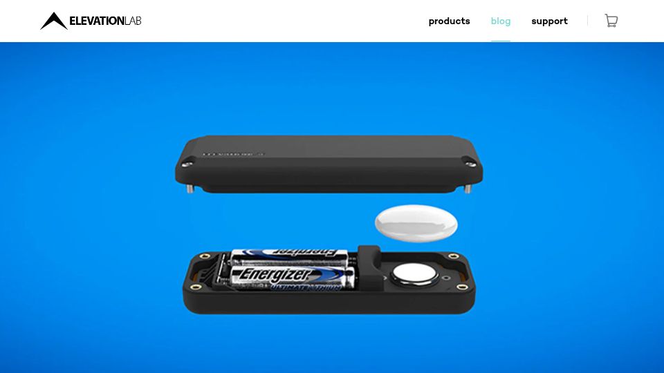 Screenshot of elevationlab.com: A 10-Year Battery for AirTag
