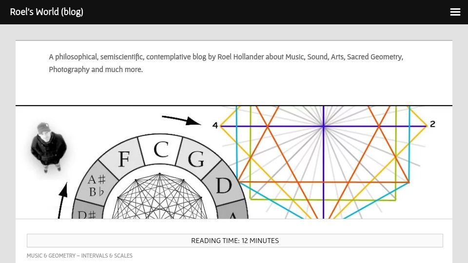 Screenshot of roelsworld.eu: Music and Geometry: Intervals and Scales
